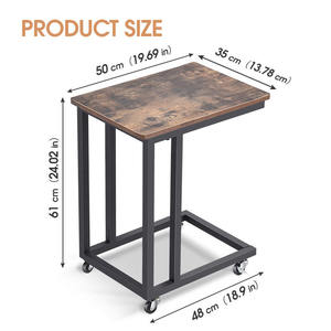 Petit Meuble Bureau Salon Chambre à coucher Toboggan Mobile Sous le Canapé <span class=keywords><strong>Table</strong></span> Basse d'Appoint avec Roulettes