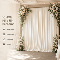 Rideaux de scène de mariage en tissu extensible infroissable, sur mesure, en soie de lait, pour la décoration de cérémonies et d'événements (vente en gros)