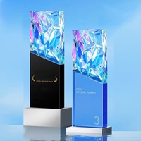 Trophée en cristal personnalisé gravé par sablage, plaqué couleur, trophée en verre cristal personnalisé pour compétition sportive, souvenir