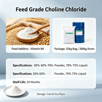 Échantillon d'améliorant d'engrais de marque FL, source de chlorure de choline, fabricant, 98% de vitamines de qualité alimentaire