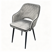 Fauteuil rembourré de style nordique, chaise de salle à manger au design scandinave, chaise d'appoint en tissu tweed avec dossier incurvé pour l'ameublement de la maison