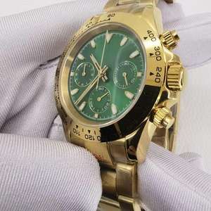 Montre mécanique haut de gamme, mouvement 4130, diamètre du cadran 40 mm, boîtier en or épais électro-plaqué - Product Image 2