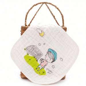 Serviette carrée en coton 100% pour le visage, tissu en mousseline rembourré pour les nourrissons, lingettes en gaze pour bébé, lingettes lavables - Product Image 2