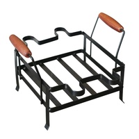 Support de rangement de cuisine en fer noir de style américain Support pour bocal à jus de vin en verre avec panier à tasses pour la fête