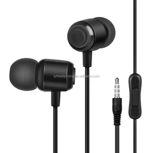 3.5mm Mini Jack Plug Plastic Wired Earbuds with Mic In-Ear Stereo Sound Handfree Wired Earphone with Microphone for Music