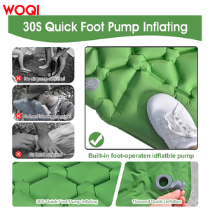 WOQI Grueso <span class=keywords><strong>ultra</strong></span> ligero portátil TPU Camping inflable almohadilla para dormir con almohada y bomba integrada - Product Image 3