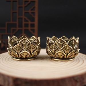 Vintage Style Brass Lotus Incense Burner Hand Made For Religious Use Sandalwood Aromatherapy <b>Diffuser</b> Home Office Decor - Product Image 2
