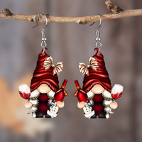 Boucles d'oreilles de costume de Noël Boucles d'oreilles pendantes en acrylique pour femmes Décoration Accessoires de fête Bijoux Cadeaux Cadeau parfait pour les femmes
