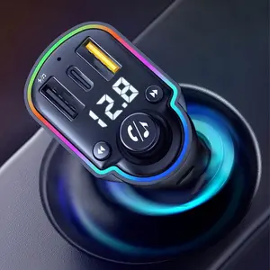 Ricarica rapida Smart doppia porta Usb per veicolo caricatore Fm trasmettitore lettore Mp3 multifunzione caricatore per auto