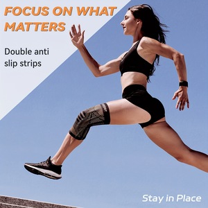 แผ่นรองเข่าสำหรับเล่นกีฬา ความยืดหยุ่นสูง กันลื่น บาสเก็ตบอล ปั่นจักรยาน ผู้ชาย สีดำ สีเหลือง JBYK 1361 - Product Image 4