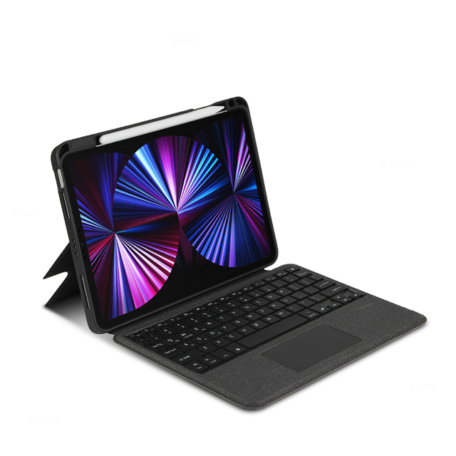 Hot Detachable Wireless RGB Backlit Split Keyboard Case with Magnetic Trackpad for iPad 10th Generation 2022
