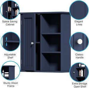 Armadio di stoccaggio a parete blu moderno con mensole per <span class=keywords><strong>mobili</strong></span> da <span class=keywords><strong>bagno</strong></span> <span class=keywords><strong>offerta</strong></span> di sconto disponibile - Product Image 4