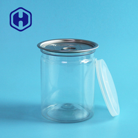 Boîte en plastique PET transparente ronde pour biscuits aux noix de cajou, avec ouverture facile, étanche, sans BPA, pour collations et biscuits