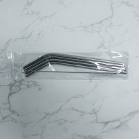 Vente en gros de paille à boire en métal réutilisable en acier inoxydable, ensemble de 4 avec brosse de nettoyage pour gobelet tasse boisson froide
