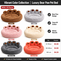 Lit pour chat en forme de patte d'ours, canapé-lit pour chien chaud d'hiver, lit pour animaux de compagnie en peluche épaisse toutes saisons pour grands chiens, plusieurs tailles, vente en gros OEM