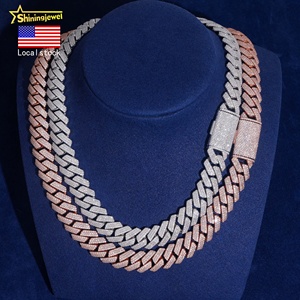 سعر ترويج في الولايات المتحدة الأمريكية مخزون محلي 15 صف و 3 صفوف سلسلة ربط كوبية هيب هوب مثلج للرجال قلادات سلسلة ربط - Product Image 1