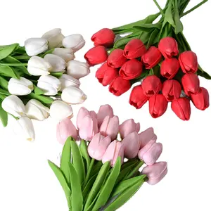 Centerpiece Plastic Silk Decor Tulips Roses Peony Hydrangea Cherry Blossom Wholesale Artificial Flowers