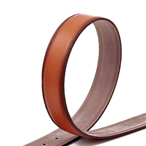 Ceinture en cuir de peau de vache tan de haute qualité faite à la main avec boucle en alliage inoxydable longueur réglable 3.5cm de largeur pour hommes - Product Image 3