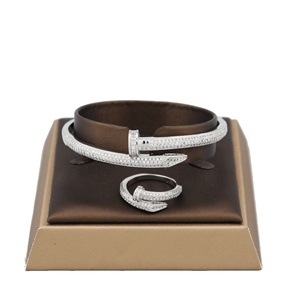 18k <strong>Gold</strong> Plated Fashion Brand Zirconia Jewelry Nail <strong>Bangle</strong> CZ Dubai Jewelry Heavy <strong>Bangles</strong> <strong>Gold</strong> Filled Jewelry Women Bracelet <strong>Set</strong> - Product Image 2