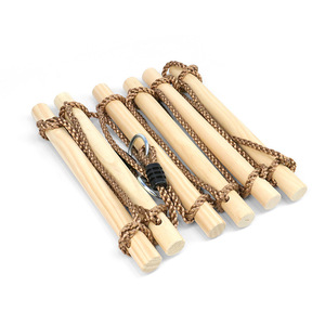 Escalera de cuerda de madera de 250x40cm, seis niveles, para niños, estructura de juego para interiores y exteriores - Product Image 4