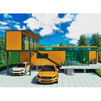 Deux étages maison préfabriquée maison conteneur avec 2 garage prix incroyable