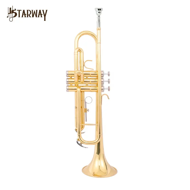 China starway custom brand cheap professional Bb key Brass trumpet music instrument for beginner