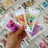 Perles plates de différentes tailles et couleurs, appliques en strass, perles demi-rondes à dos plat pour le bricolage, 10g/sac