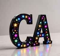 Enseignes lumineuses LED personnalisées avec lettrage ciel étoilé incrusté de diamants, signalétique à motif perforé pour bars et centres commerciaux en acier inoxydable