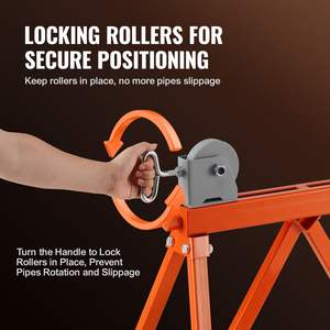 Support de tube large DB Wholesale D0100HAM28G 45 #   Support de tuyau en acier avec tête à rouleaux, capacité de charge de 2500 LBS pour tuyaux de 2 à 36 pouces - Product Image 6