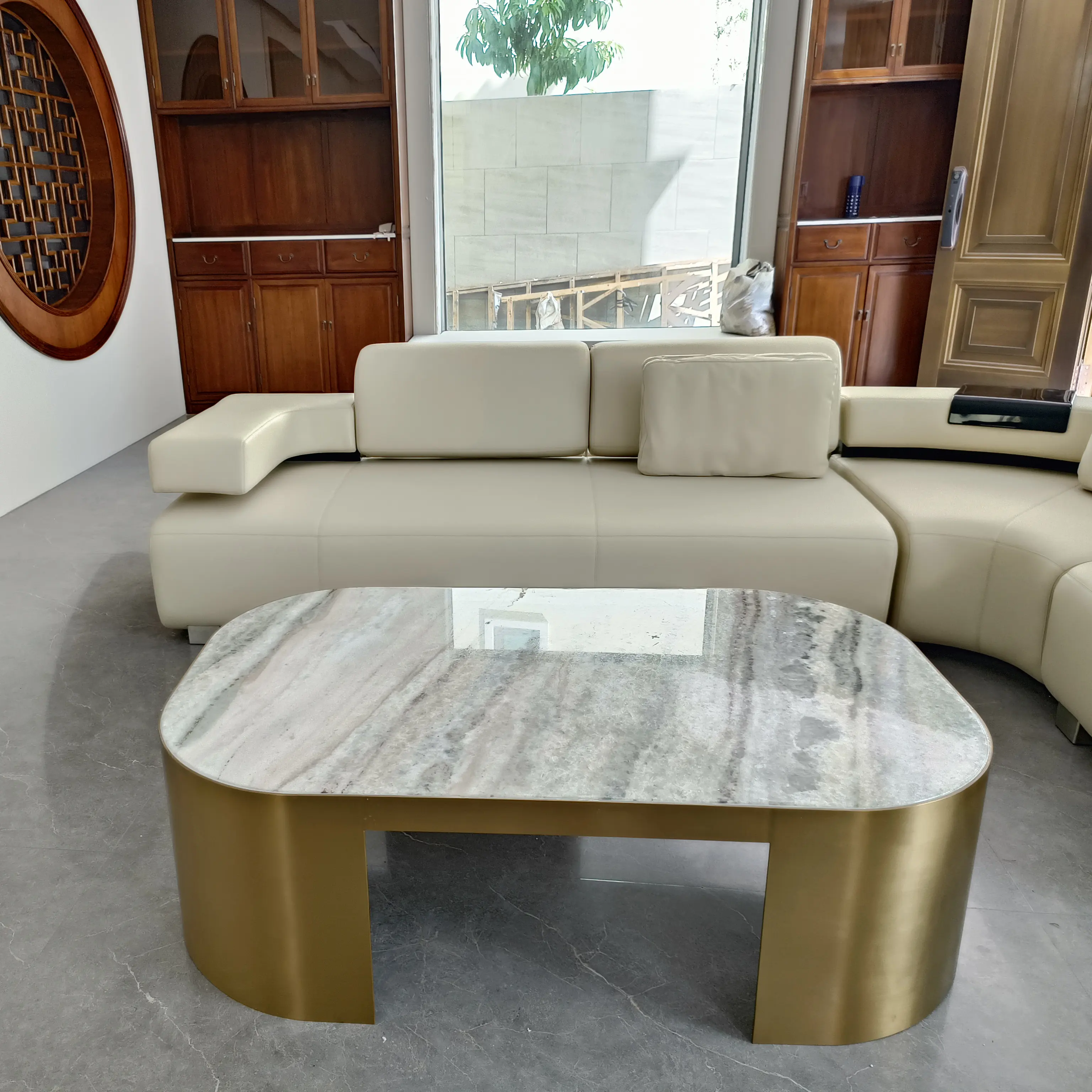 New design modern style living room marble metal coffee table side tables
