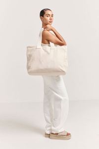 LILALILA Custom Logo <b>Extra</b> <b>Large</b> Heavy Duty Organic Canvas Tote Bag With Bottom Gusset - Product Image 3
