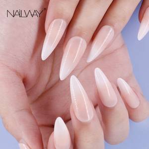 Nägel Lange <span class=keywords><strong>Stiletto</strong></span> Nagel Tipps Französisch Künstliche Fingernägel Natürliche Vollständige Abdeckung <span class=keywords><strong>Nude</strong></span> Weiß Ombre Mandel Französisch Falsche Nägel
