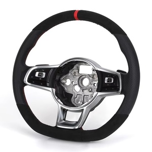 พวงมาลัยไมโครไฟเบอร์เย็บแบบสั่งทำพิเศษสำหรับรถยนต์ VW Polo MK5 MK7.5 MK4 R Line MK 6 4 5 R32 <span class=keywords><strong>MK3</strong></span> - Product Image 3
