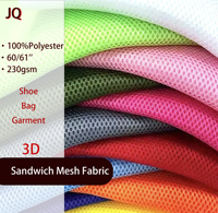 Jaring Sandwich 3D Langsung dari Pabrik 230GSM Struktur 3D Bernapas untuk Sepatu Tas Kasur Warna-warna Kaya Siap Kirim