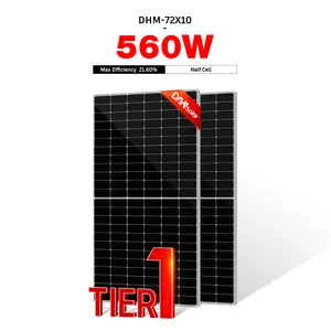 DAH Panel Surya 550 Watt Efisiensi Tinggi Panel Surya Mono Fotovoltaik 540W 550 W 560W Hitam Panel Surya