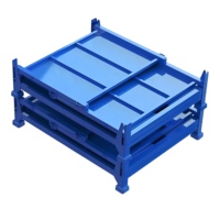 Caisse en acier galvanisé carrée robuste pour transport de palettes, pliable, pour entrepôt