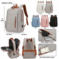 Nouveau sac à dos pour ordinateur portable de voyage, polyester léger, imperméable, grande capacité, avec port de charge USB