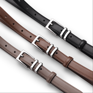 <span class=keywords><strong>Ceinture</strong></span> en cuir véritable pour <span class=keywords><strong>femme</strong></span>, tendance, fine, avec boucle ardillon en alliage <span class=keywords><strong>argent</strong></span>é, noire, décorative, pour jeans, 115 cm – Grande Vente - Product Image 2