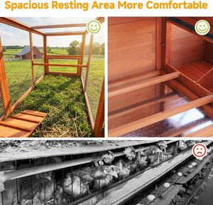 <b>Large</b> Luxury Modern Chicken Coop Outdoor Wood <b>Frame</b> Waterproof Closure Nesting Box Run Eco-Friendly - Product Image 5