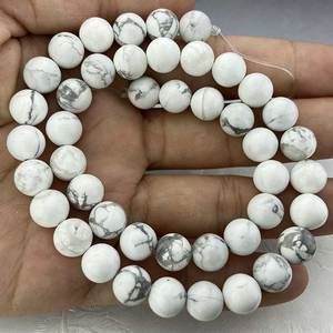 Perline in Pietra Naturale di Alta Qualità, Turchese Bianco e <span class=keywords><strong>Howlite</strong></span>, Accessori Rotondi per Creazione di Gioielli e Braccialetti - Product Image 4