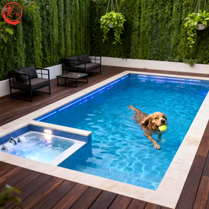 Tùy chỉnh sợi thủy tinh con chó bơi hồ bơi thấp moq xem thông qua chèn 5m inground 6m 1.5x2 sợi thủy tinh nhỏ Polyester hồ bơi - Product Image 1