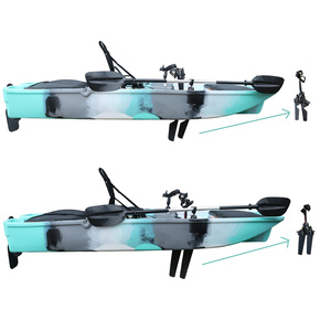 Kayak monoplace de 10 pieds, type sit-on-top, pour la pêche, avec aileron, bateau à rames, canoë marin motorisé avec moteur et propulsion LLDPE - Product Image 2