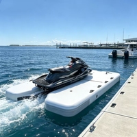 Plateforme flottante gonflable haut de gamme DWF pour yacht - Quai robuste pour jet ski avec surface antidérapante pour bateaux de luxe