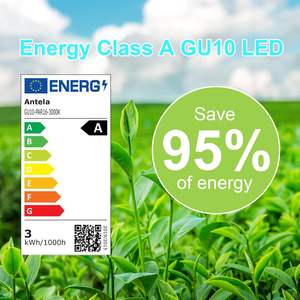 Lampadina LED Antela Gu10 3000K Bianco Caldo 2.5W 450Lm Alimentata a Corrente Alternata Efficiente dal Punto di Vista Energetico 25000 Ore di Lunga Durata per Illuminazione Interna - Product Image 2