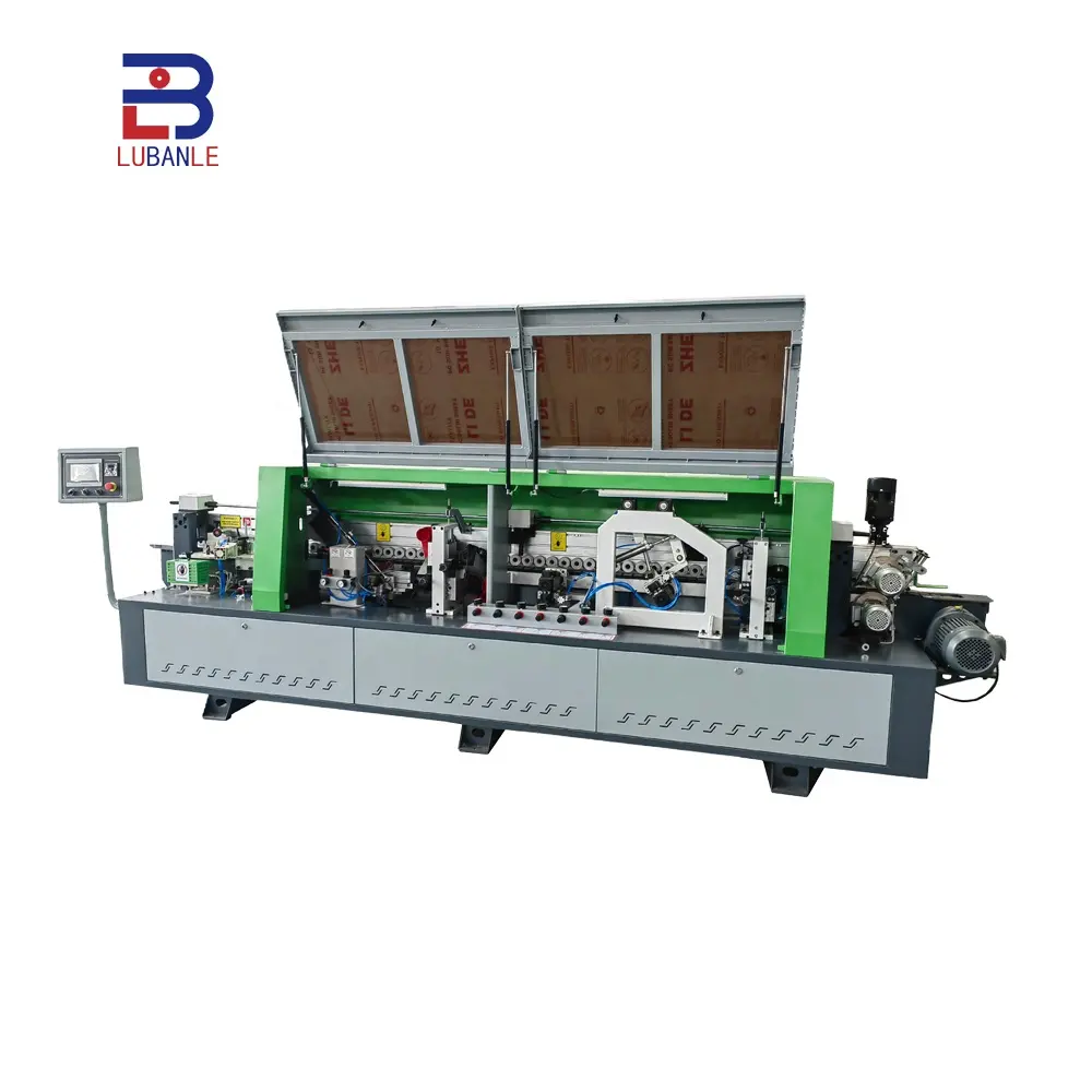 LUBANLE edge banding trimming machine LB378 Pre milling corner rounding automatic edge banding machine for PVC