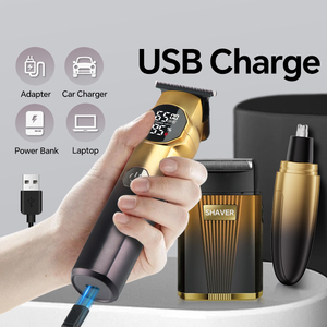 3 in 1 Rechargeable Grooming Set Multi-Functional Nose Hair Trimmer Sideburns <b>Shaver</b> With USB Power Source Nose Hair Tr - Product Image 2