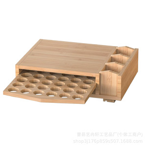 Cross-border bamboo <b>coffee</b> capsule storage rack, desktop kitchen condiment rack, bamboo drawer-style tea bag storage <b>box</b> - Product Image 5