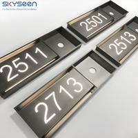 SKYSEEN conception personnalisée LED plaques d'immatriculation en métal acrylique pour numéro de chambre d'hôtel panneau lumineux 3D publicité LED numéro de maison