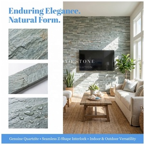 Revêtement mural en <span class=keywords><strong>ardoise</strong></span> naturelle à prix d'usine, <span class=keywords><strong>pierre</strong></span> de culture décorative en forme de Z pour panneaux muraux intérieurs et extérieurs - Product Image 2