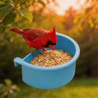 Mangeoire à oiseaux XL en plastique Tiger Skin Peony, bol suspendu pour nourriture, forme arrondie, durable, légère, facile à nettoyer, accessoire pour cage à oiseaux